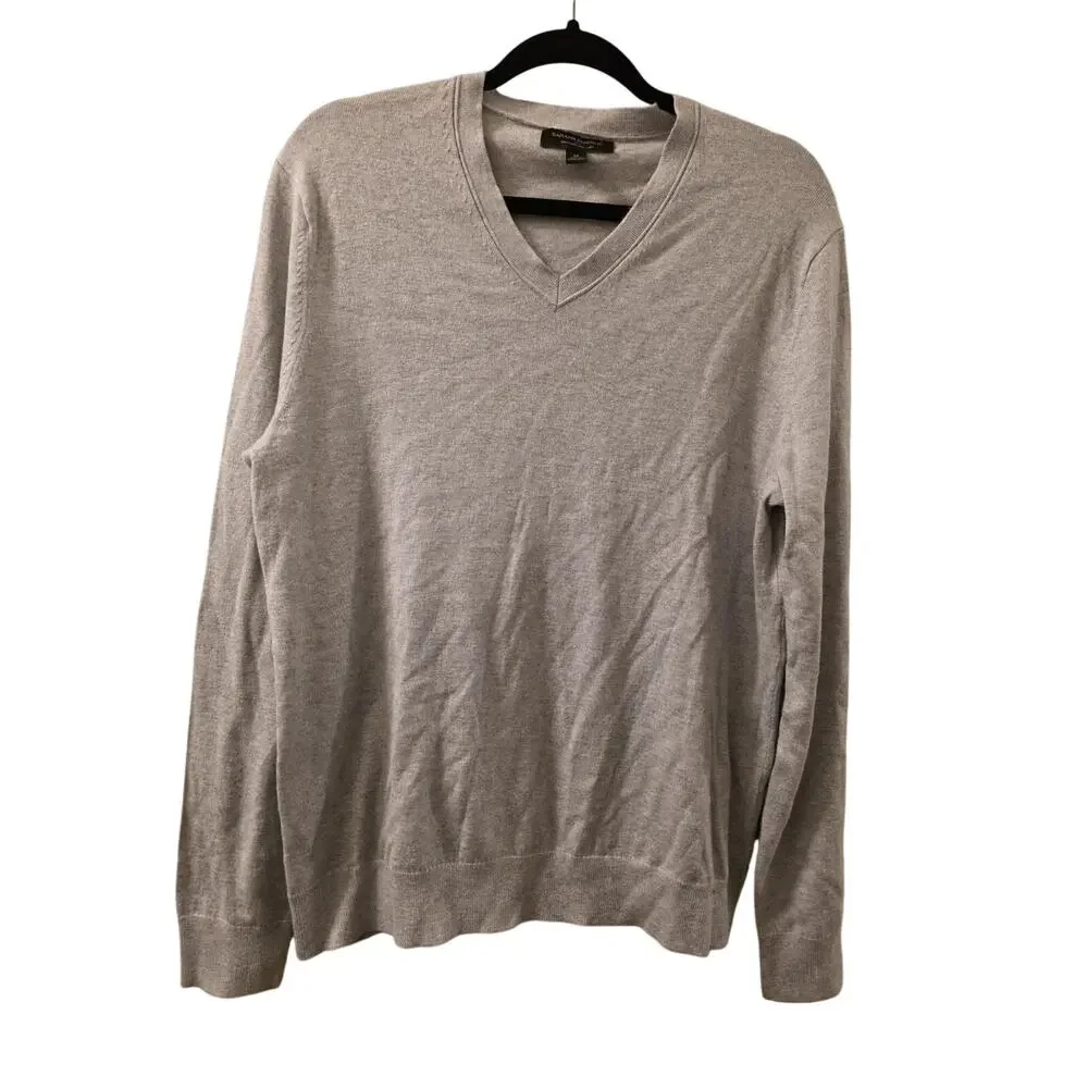 Banana Republic Luxury Blend Mens V Neck Sweater Silk Cashmere Blend M